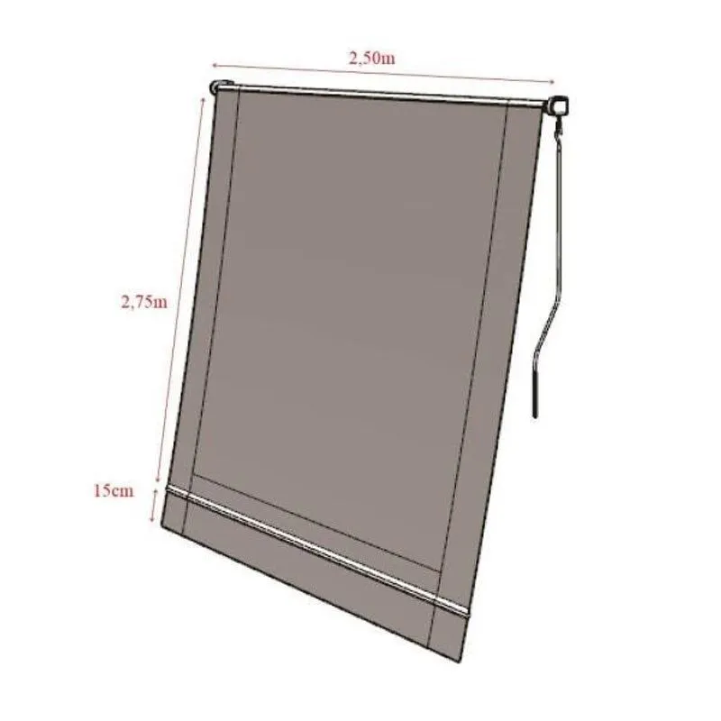 Toldo Cortina - 2,50m X 2,75m - Cinza Cobre Ft