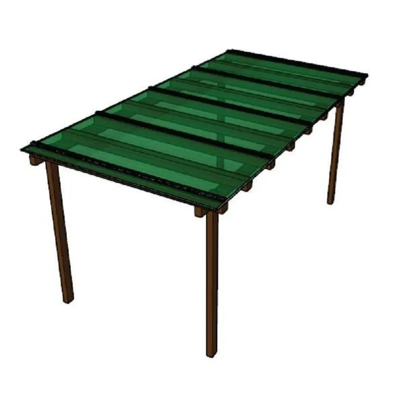 Cobertura Policarbonato Alveolar 4,00m X 1,50m - Verde 4mm