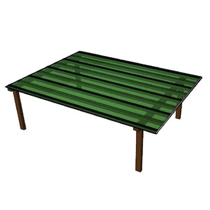 Cobertura Policarbonato Alveolar 4,00m X 6,00m - Verde 4mm