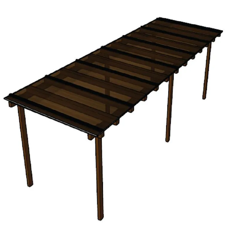Cobertura Policarbonato Alveolar 6,00m X 3,00m - Bronze 4mm