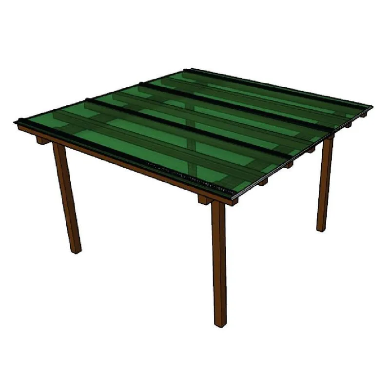 Cobertura Policarbonato Alveolar 3,00m X 3,00m - Verde 4mm