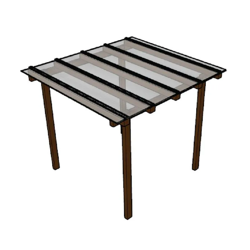 Cobertura Policarbonato Alveolar 2,00m X 3,00m - Cristal 4mm