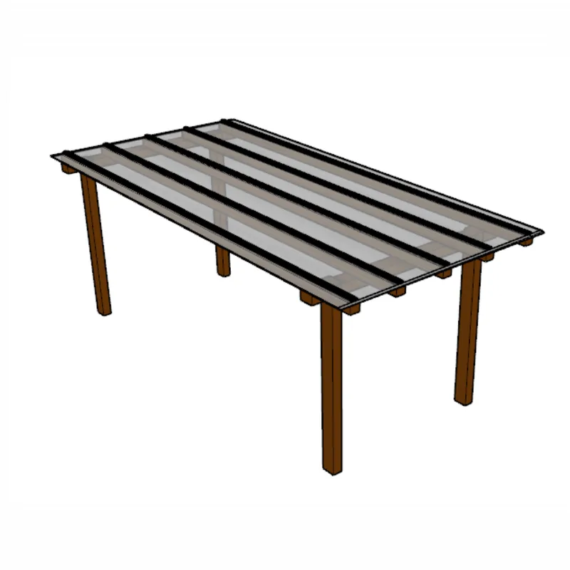 Cobertura Policarbonato Alveolar 2,00m X 4,00m - Cristal 4mm