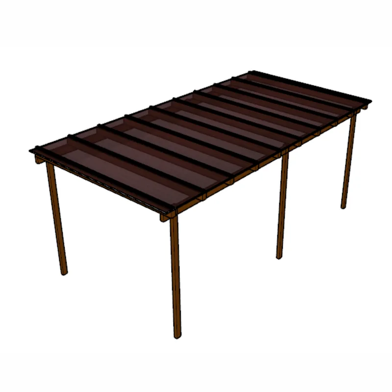 Cobertura Policarbonato Alveolar 6,00m X 1,00m - Bronze 6mm