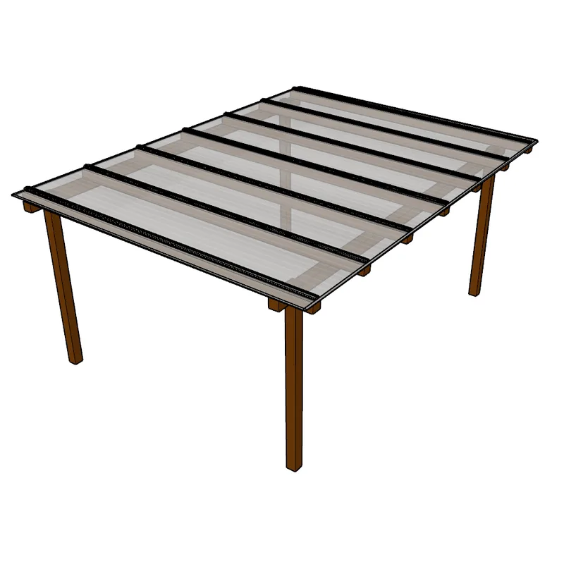 Cobertura Policarbonato Alveolar 4,00m X 3,00m - Branco 6mm