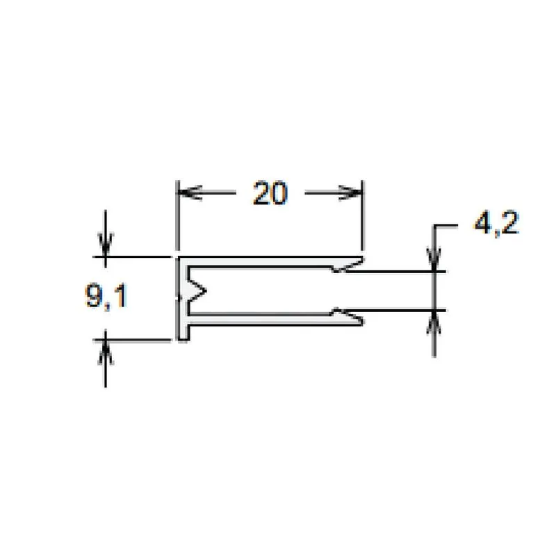 Perfil U 4mm Branco - 1,50m