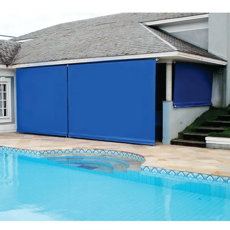 Toldo Cortina Retratil Azul - 2,50m X 2,75m - Kit Completo