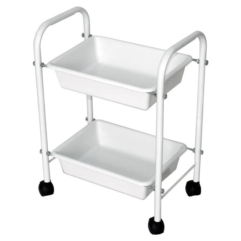 Carrinho Para Manicure 2 Bandejas Branco Ideal Móveis