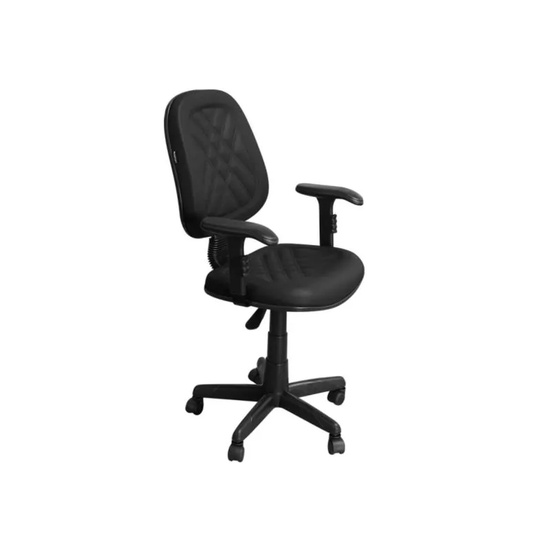 Cadeira de Escritório CE-02GPBT Executiva Giratória com Costura Preta - Pethiflex