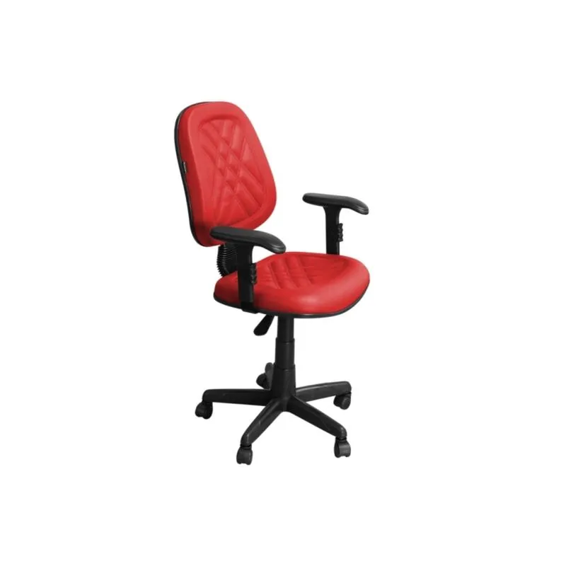 Cadeira de Escritório CE-02GPBT Executiva Giratória com Costura Vermelha - Pethiflex