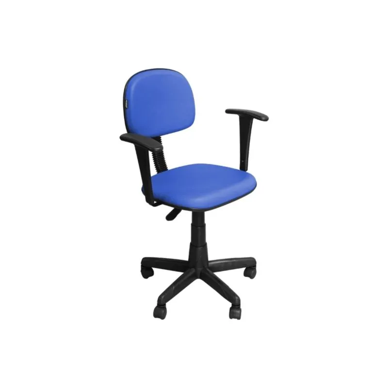 Cadeira de Escritório CS-02BT Secretária Giratória Braço Fixo Azul - Pethiflex