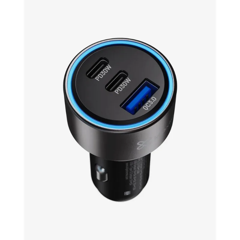 Klip Xtreme PowerCar 60 Cargador para Auto USB-C PD 60W Triple Puerto - KCC-060 KCC-060