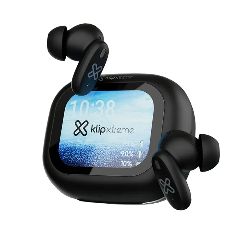 Audífonos Bluetooth TWS Klip Xtreme DynaBuds ANC ENC Pantalla Táctil IPX4 KTE-800BK KTE-800BK