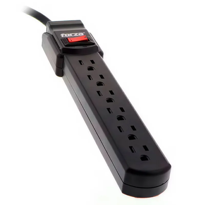 Regleta de conexión PS-611UL 6 puestos 108 cm negro Forza