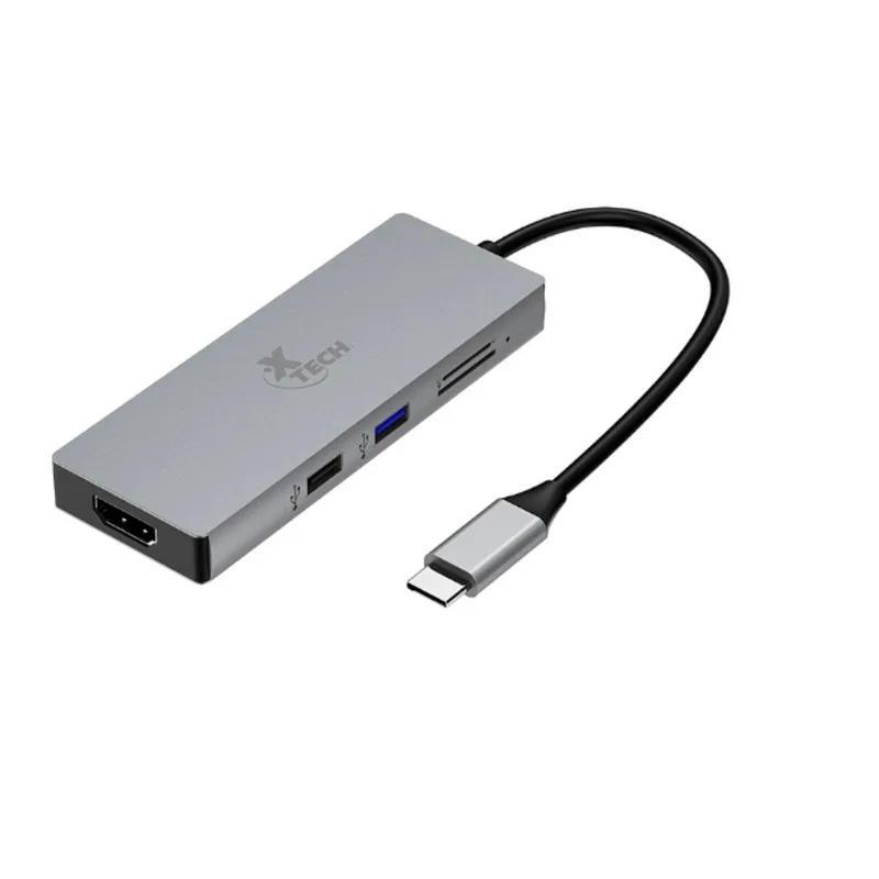 ADAPTADOR MULTIPUERTO XTECH 5 en 1 CON CONEXION USB-C (XTC-564)