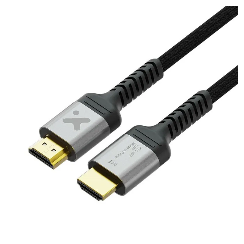 Xtech Cable HDMI 2.1 8K 60Hz 48Gbps Trenzado 1.8m Macho a Macho Negro XTC-637 XTC-637
