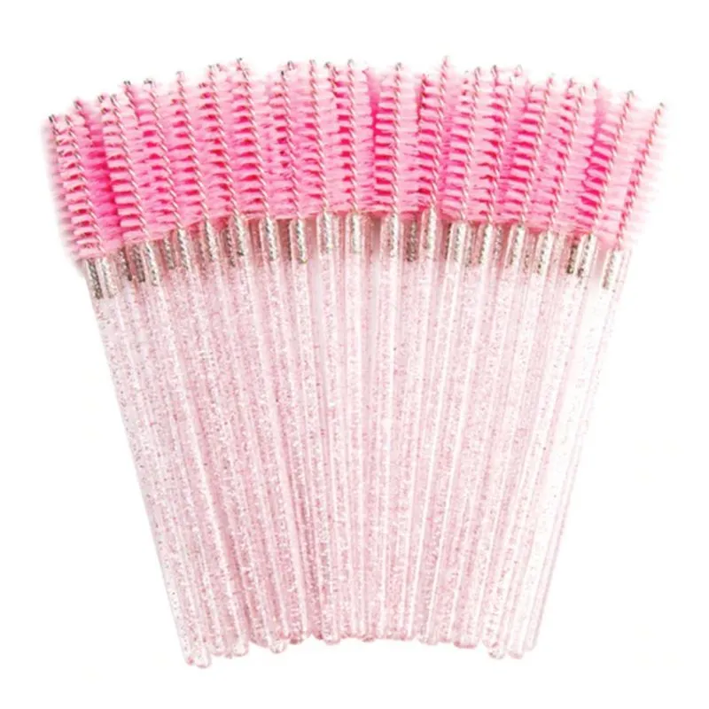 50 Escovinhas Descartáveis Glitter Extensão De Cílios Brilho