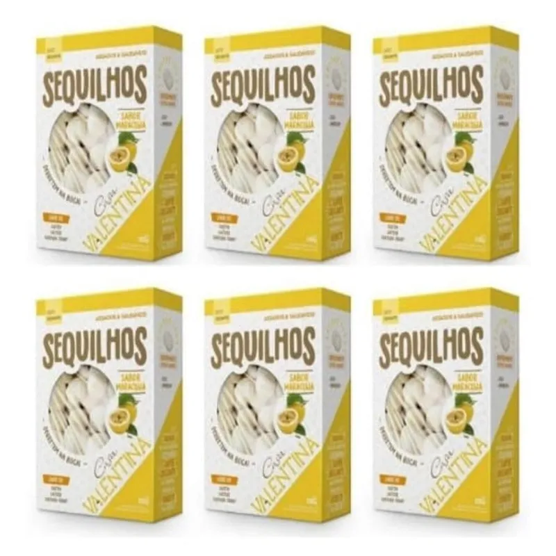 Kit Com 6 Sequilhos Sabor Maracujá 100 Gramas