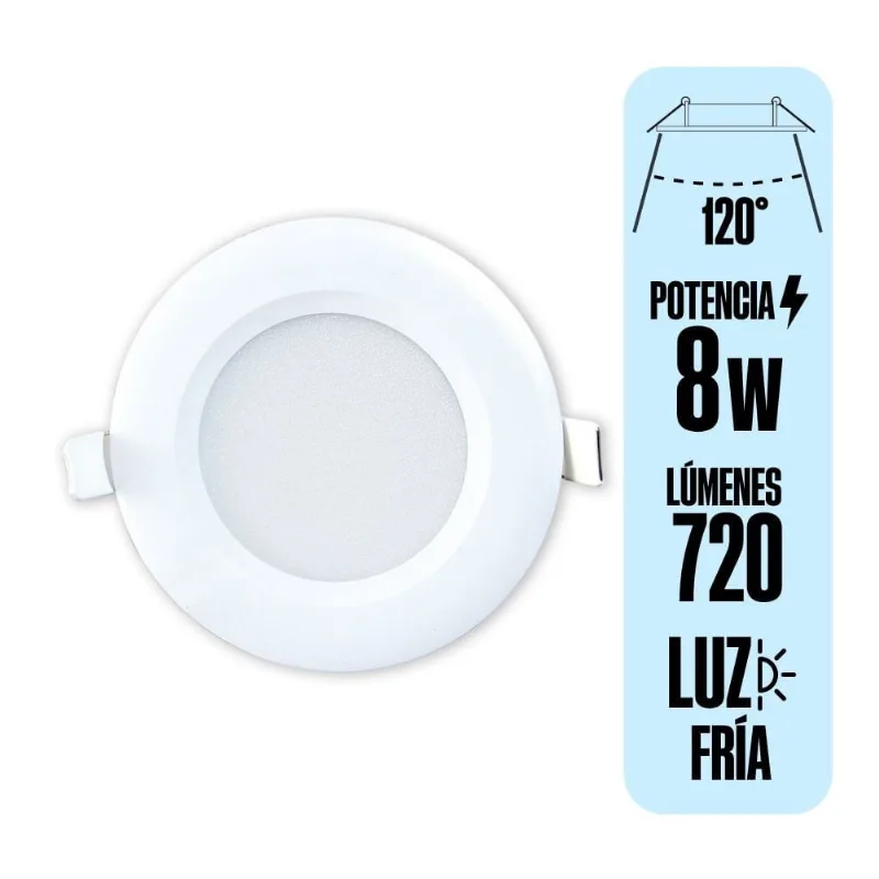 Spot LED Caja Octogonal Opalux 8W 12.2cm Luz Fría Blanco