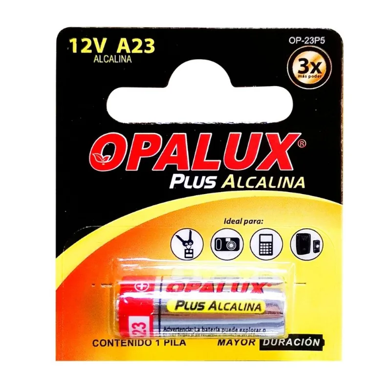 Pilas Alcalina Opalux 12V A23 - Pack x 5 Blister