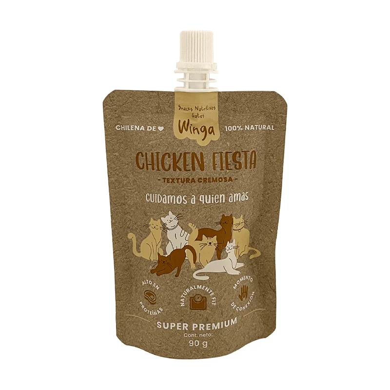 POUCH CHICKEN FIESTA GATO 90 GR WINGA POLLO