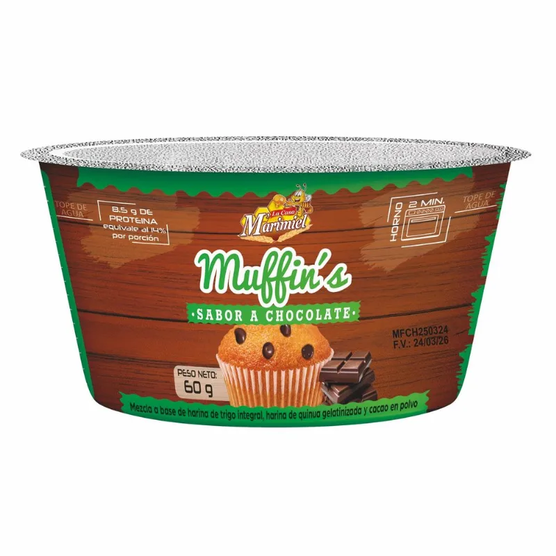 Muffin LA CASA MARIMIEL Sabor a Chocolate Vaso 60g