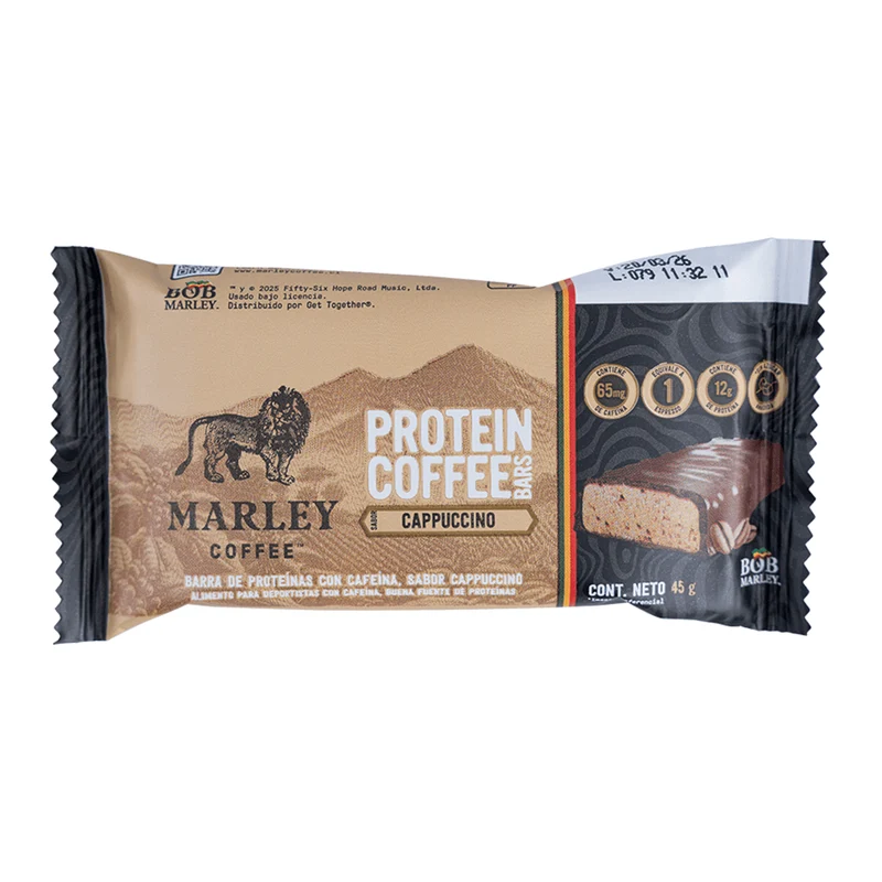 BARRA CAFE PROTEINA 45 GR, MARLEY COFFEE CAPUCCINO