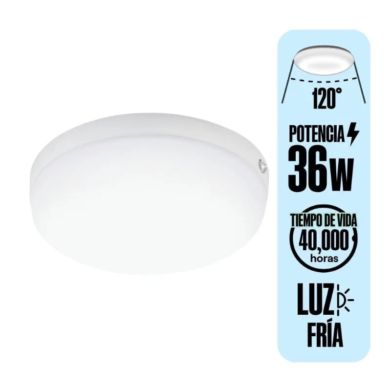 Plafón LED redondo Opalux 36W Luz Fría Blanco