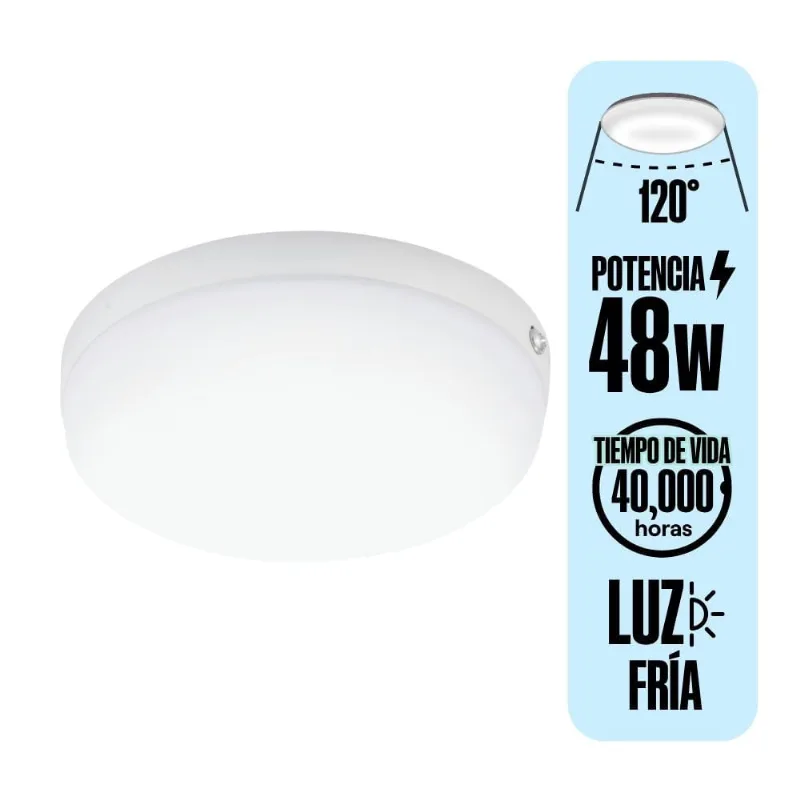 Plafón LED redondo Opalux 48W Luz Fría Blanco