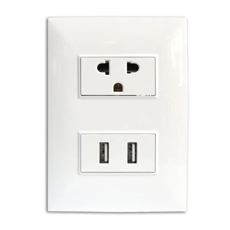 Tomacorriente + 2 Usb Kf Opalux