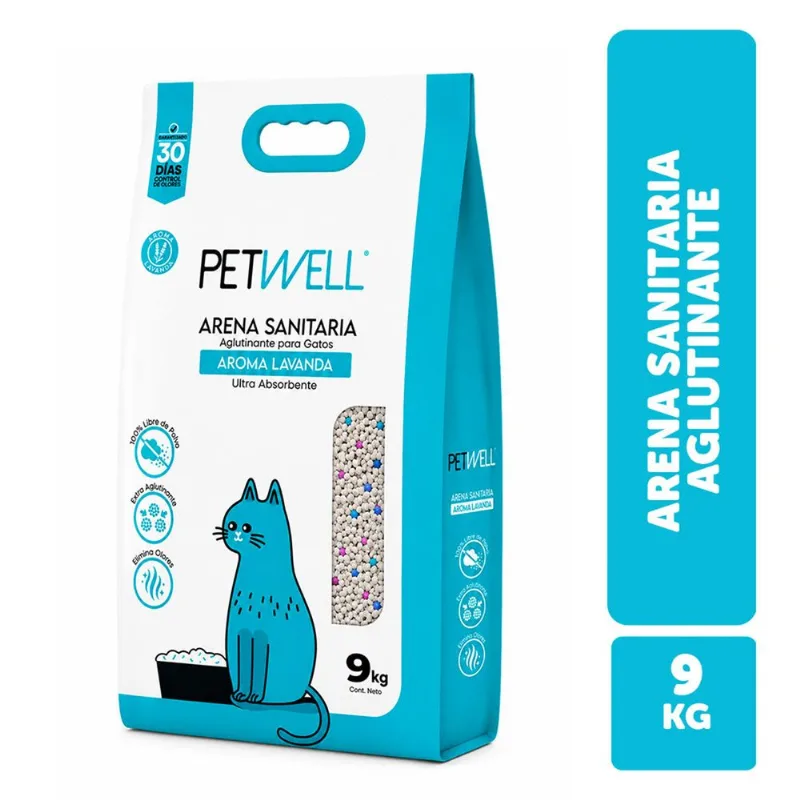 Arena Sanitaria de Lavanda Petwell 9 kg