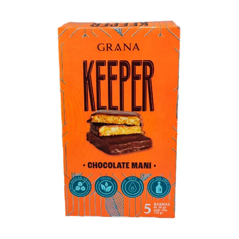 Barra Keto de Maní Keeper Grana 5 un.