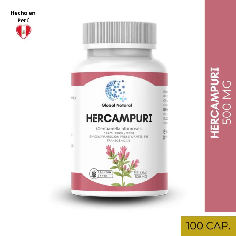 Hercampuri en capsulas 100 unid de 500MG - Global Natural