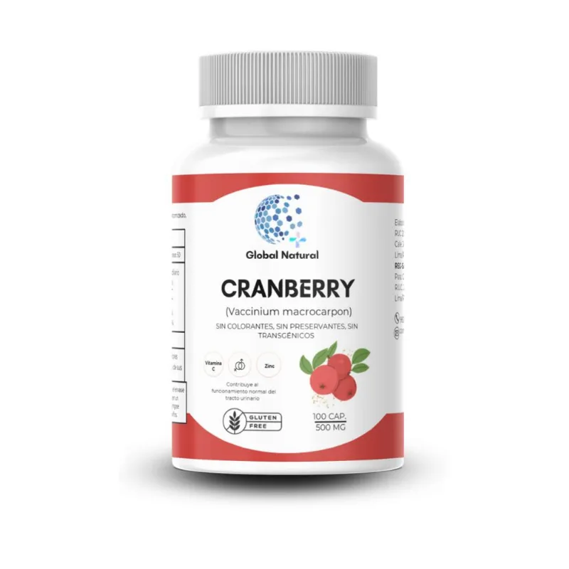 Cranberry en capsulas 100 unid de 500MG - Global Natural