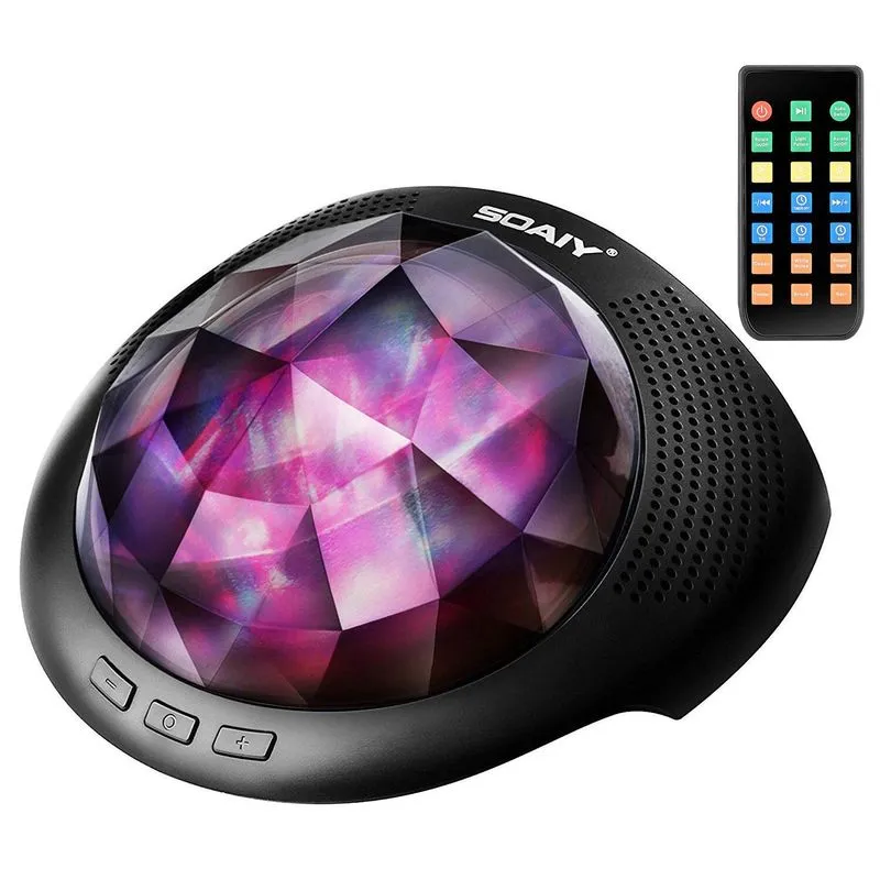 Soaiy Aurora Night Light Projector E Máquina De Som De Ruído Branco Adormecido Para Bebê, Crianças, Adultos Com Bluetooth 4.1, Temporiza