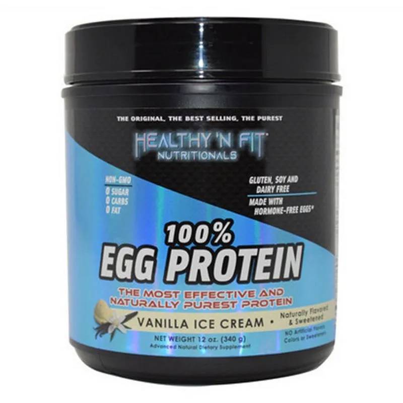 100% De Proteína De Ovo Em Pó De Baunilha, 12 Onças Por Healthy 'n Fit