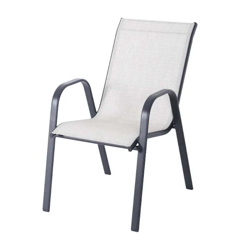 VALU+ Stackable Patio Chair in Steel 16.5 x 16.7 x 18.1-in - Beige