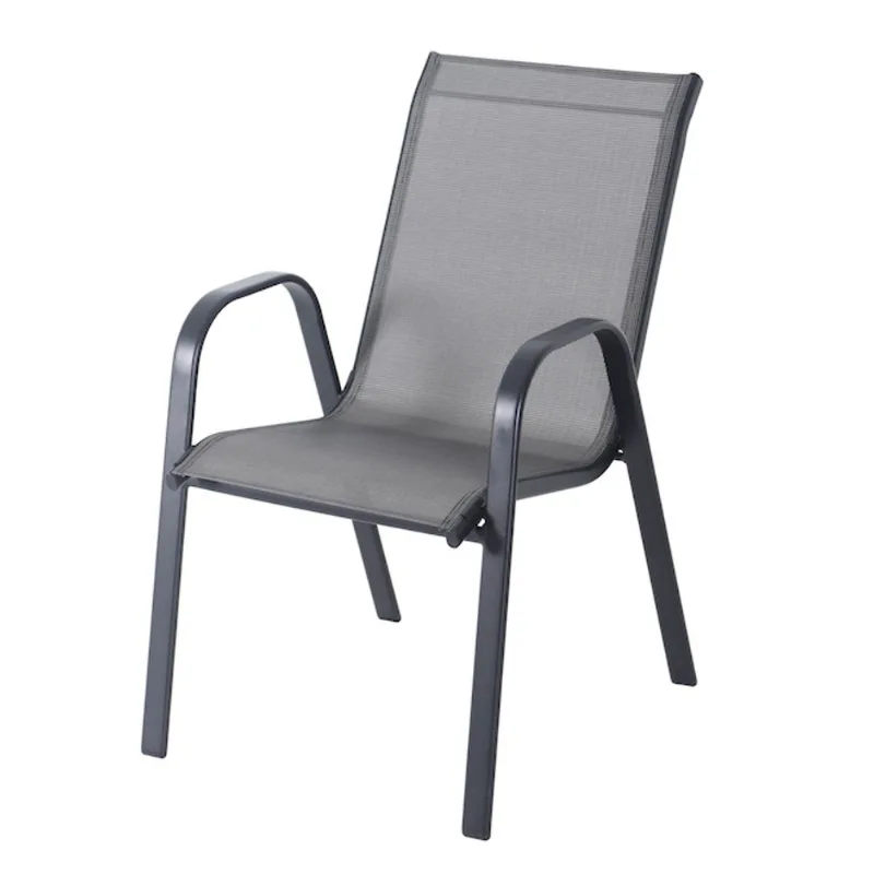 VALU+ Stackable Patio Chair in Steel 16.5 x 16.7 x 18.1-in - Grey
