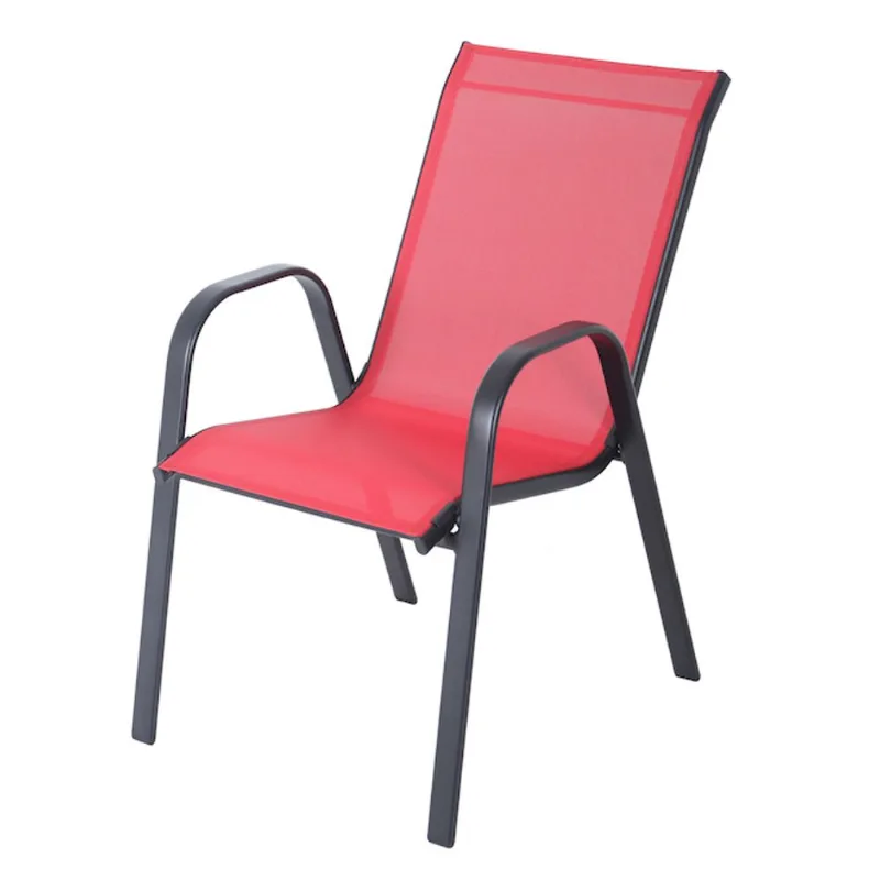 VALU+ Stackable Patio Chair in Steel 16.5 x 16.7 x 18.1-in - Red