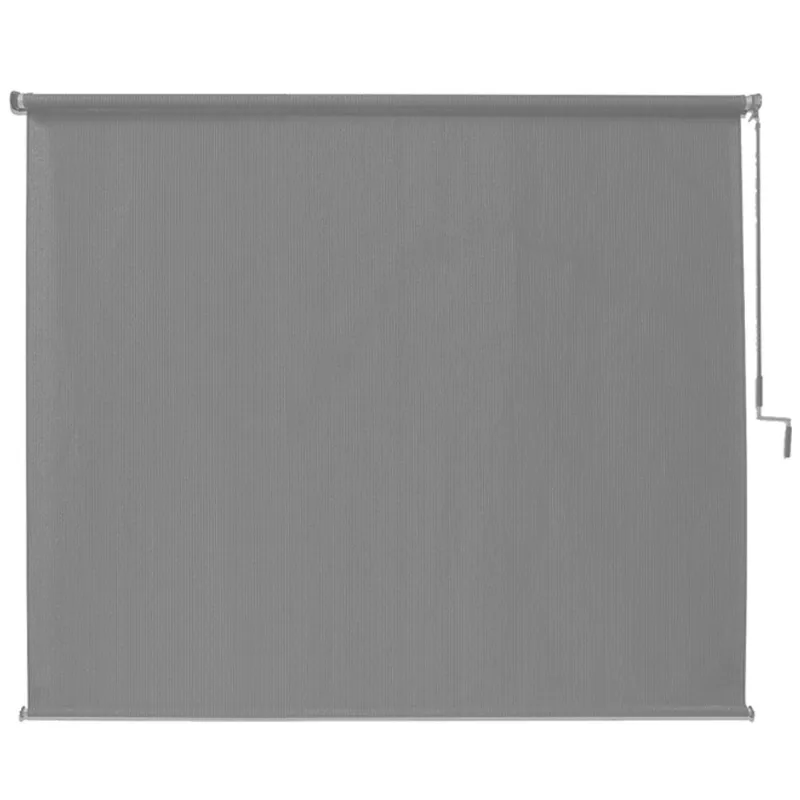 Coolaroo Frost Roller Shade for Outdoors Cordless Wand-Operated and Light Filtering 8 x 8-ft - Grey