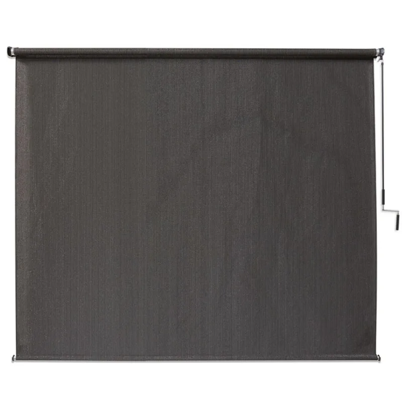 Coolaroo Monticeto Roller Shade for Outdoors Cordless Wand-Operated and Light Filtering 8 x 8-ft - Grey