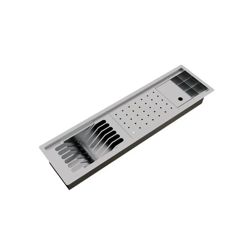 Calha úmida Kitchen 4 módulos com tampa para esponja e base de 735mm