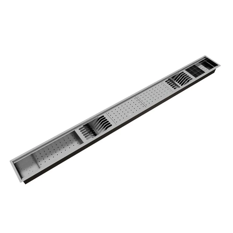 Calha Úmida Canal Equipado Escorredor Louça Embutido Cozinha Calha Úmida Kitchen 8 módulos