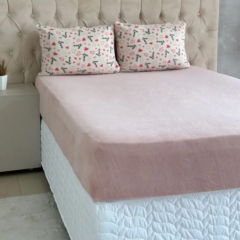 Jogo de Lençol Plush Estampado Betina Toque Aveludado 3 Peças