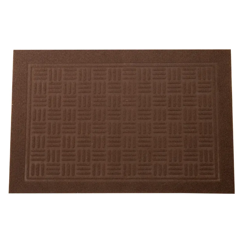 Tapete de Porta Capacho Com Relevo Chess 0,40 x 0,60 Coffe 1 Peça