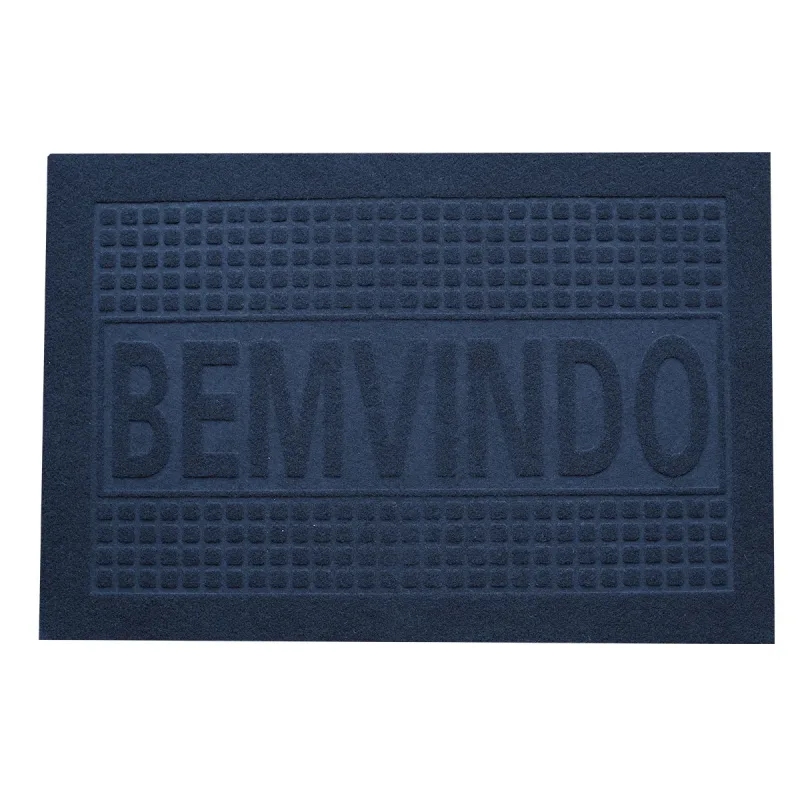 Tapete de Porta Capacho Bem Vindo 0,40 x 0,60 Dark Blue 1 Peça
