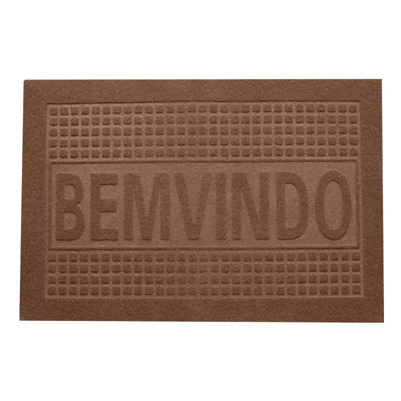 Tapete de Porta Capacho Bem Vindo 0,40 x 0,60 Coffe 1 Peça