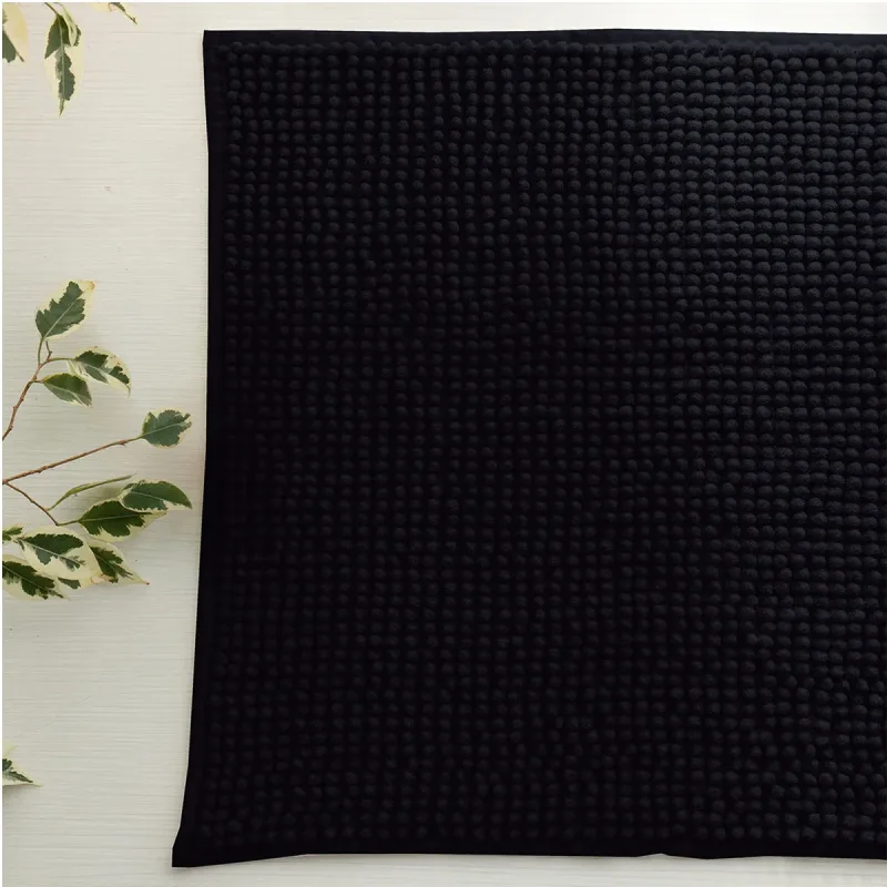 Tapete Chenille Popcorn 0,50 x 1,00 Preto 1 Peça