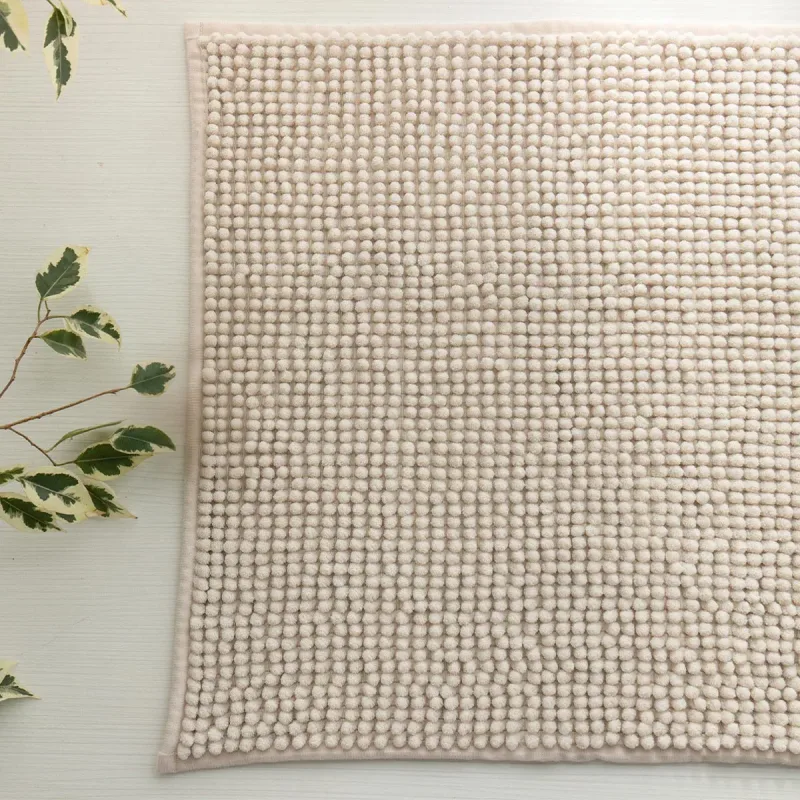 Tapete Chenille Popcorn 0,50 x 1,00 Bege 1 Peça