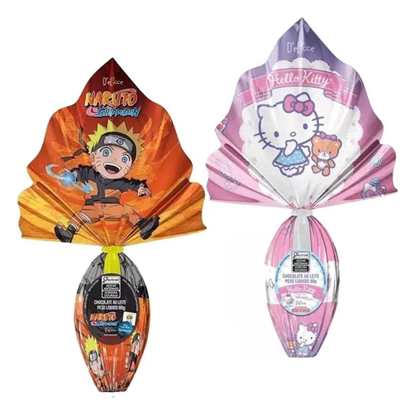 Ovo De Páscoa Naruto Shippuden 80g +ovo Hello Kitty